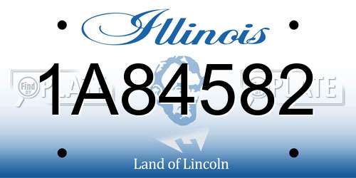 1A84582 Illinois License Plate