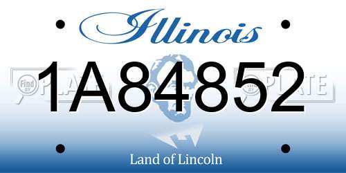 1A84852 Illinois License Plate
