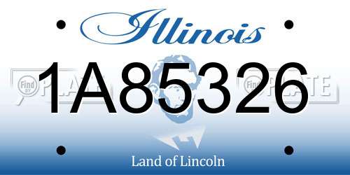 1A85326 Illinois License Plate