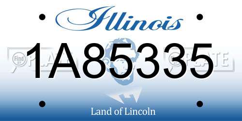 1A85335 Illinois License Plate
