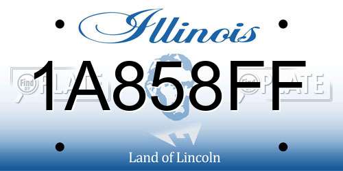 1A858FF Illinois License Plate