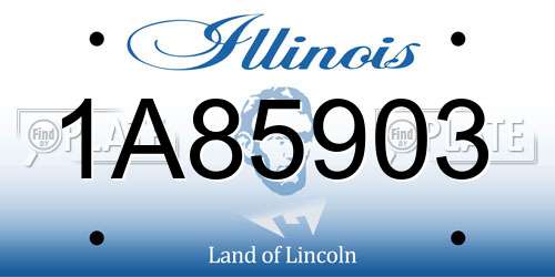 1A85903 Illinois License Plate