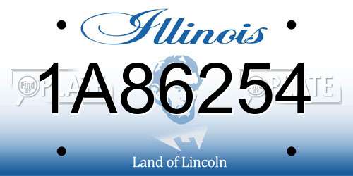 1A86254 Illinois License Plate
