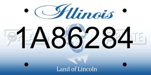 1A86284 Illinois License Plate