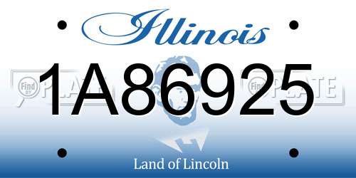 1A86925 Illinois License Plate