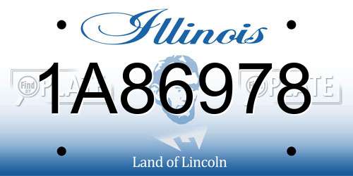1A86978 Illinois License Plate