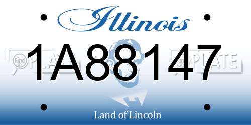 1A88147 Illinois License Plate
