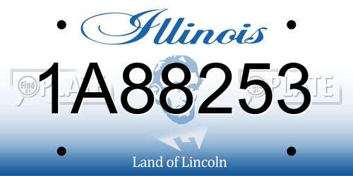 1A88253 Illinois License Plate