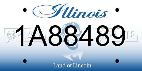 1A88489 Illinois License Plate