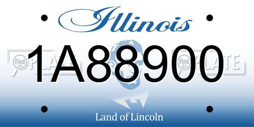 1A88900 Illinois License Plate