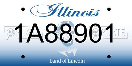 1A88901 Illinois License Plate