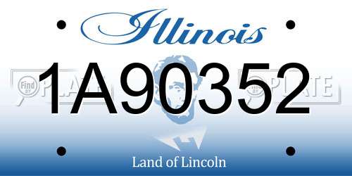 1A90352 Illinois License Plate