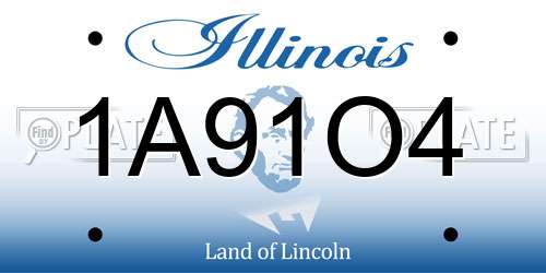1A91O4 Illinois License Plate