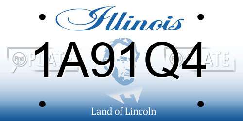 1A91Q4 Illinois License Plate