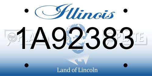 1A92383 Illinois License Plate