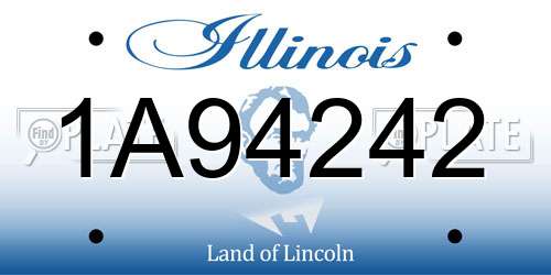 1A94242 Illinois License Plate