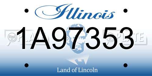 1A97353 Illinois License Plate