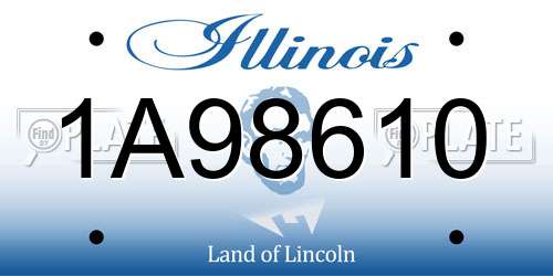 1A98610 Illinois License Plate