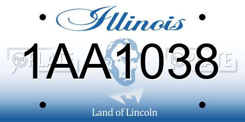 1AA1038 Illinois License Plate