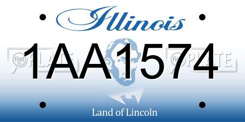 1AA1574 Illinois License Plate