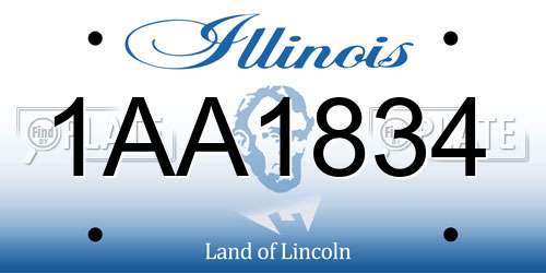 1AA1834 Illinois License Plate