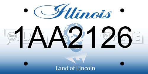1AA2126 Illinois License Plate