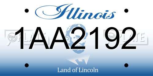 1AA2192 Illinois License Plate