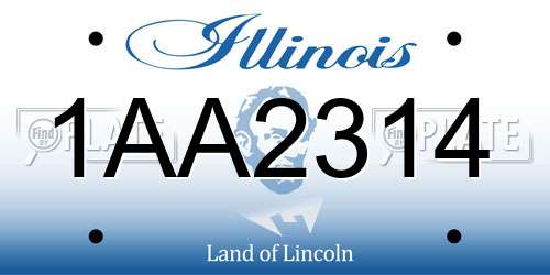 1AA2314 Illinois License Plate