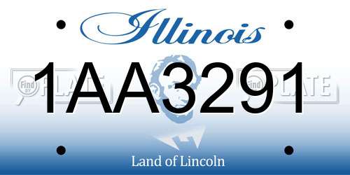 1AA3291 Illinois License Plate
