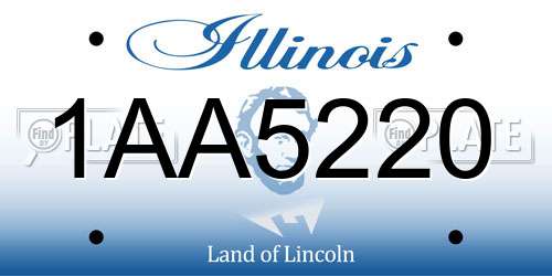 1AA5220 Illinois License Plate