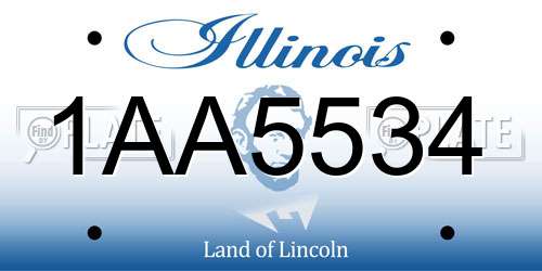 1AA5534 Illinois License Plate