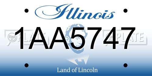 1AA5747 Illinois License Plate
