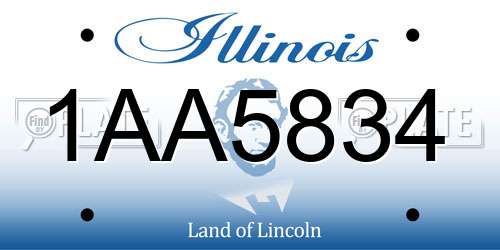 1AA5834 Illinois License Plate