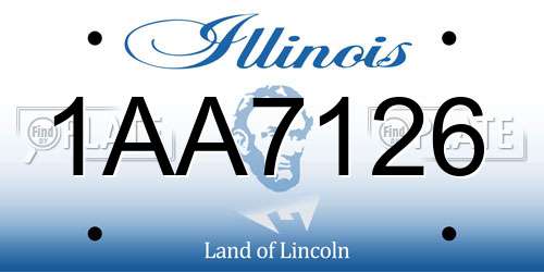 1AA7126 Illinois License Plate