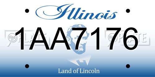 1AA7176 Illinois License Plate
