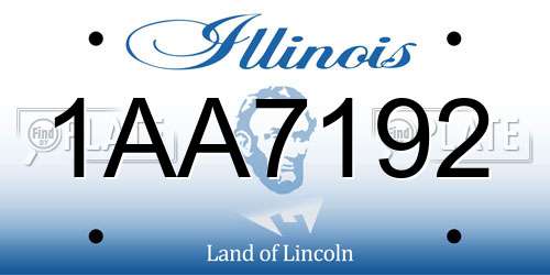 1AA7192 Illinois License Plate