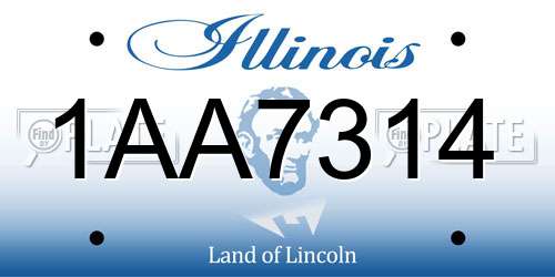 1AA7314 Illinois License Plate