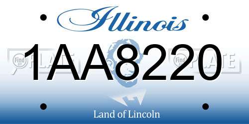 1AA8220 Illinois License Plate