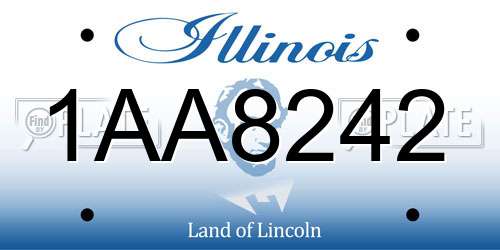 1AA8242 Illinois License Plate