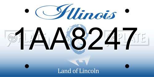 1AA8247 Illinois License Plate
