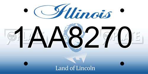 1AA8270 Illinois License Plate