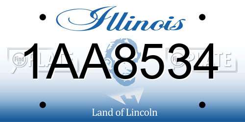1AA8534 Illinois License Plate