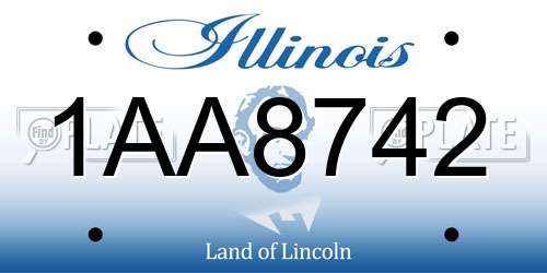 1AA8742 Illinois License Plate
