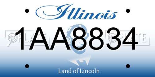 1AA8834 Illinois License Plate