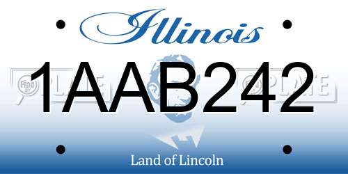 1AAB242 Illinois License Plate