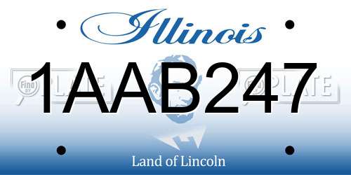 1AAB247 Illinois License Plate