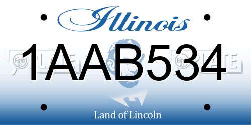 1AAB534 Illinois License Plate