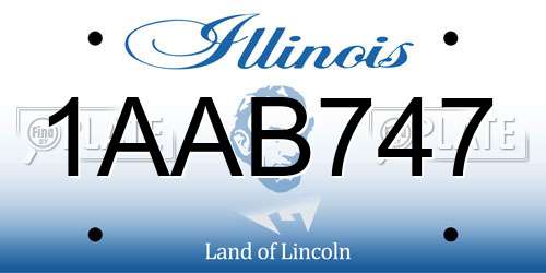 1AAB747 Illinois License Plate