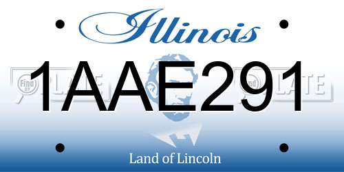 1AAE291 Illinois License Plate