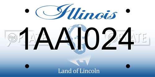 1AAI024 Illinois License Plate